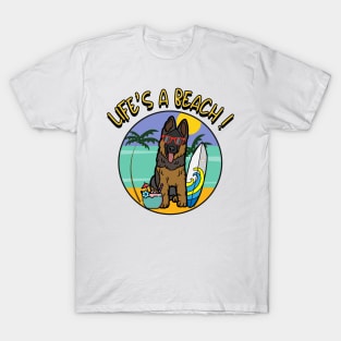 Funny guard dog is chilling on the beach T-Shirt